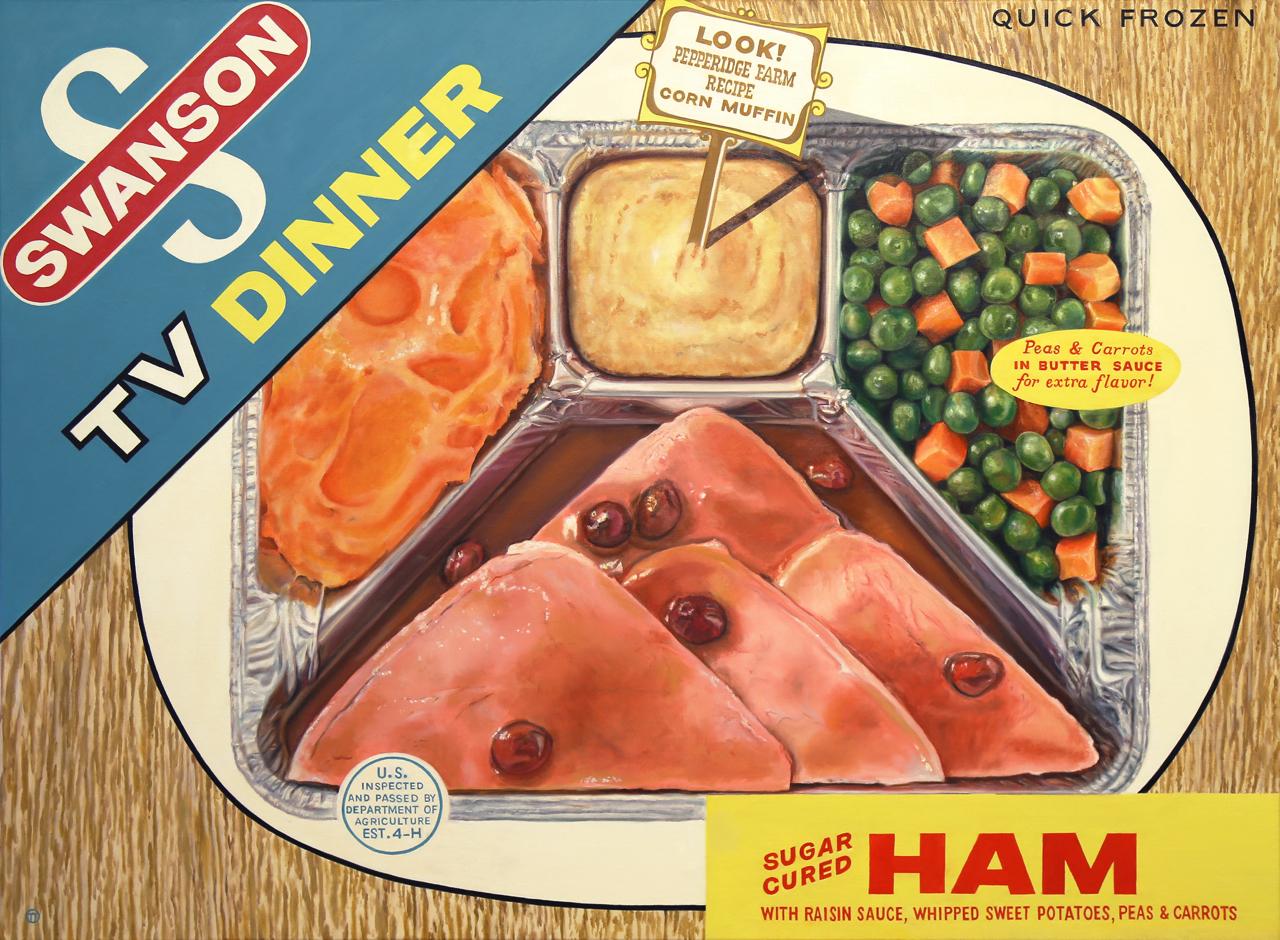 Terry Thompson Still-Life Painting - TV Dinner - Ham