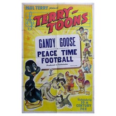 Vintage Terry Toons, Peace Time Football, Unframed Poster, 1946