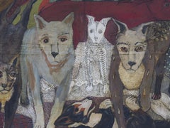 Terry Turrell Painting of Dogs Accordian