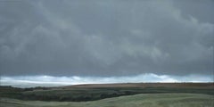 Clear Beyond the Moor - contemporary photorealistic landscape clouds acrylic