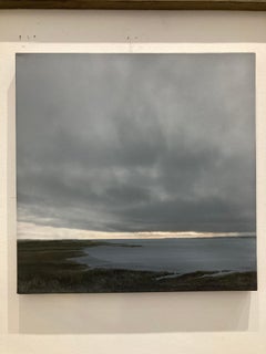 Zeitgenössisches Strandlandschaftsgemälde mit wechselndem Wetter,tuary in Changing Weather