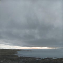 Peinture contemporaine de paysage de plage en bord de mer, « Estuary in Changing Weather »