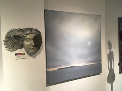 In Winter Light Portland - contemporary photorealisitic seascape painting clouds
