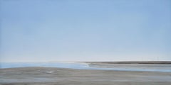 Sea Wall Oare - contemporary landscape beach seaside acrylic painting