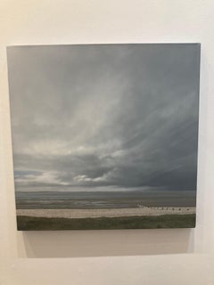Seasalter Mud - contemporary seaside beach landscape acrylic painting