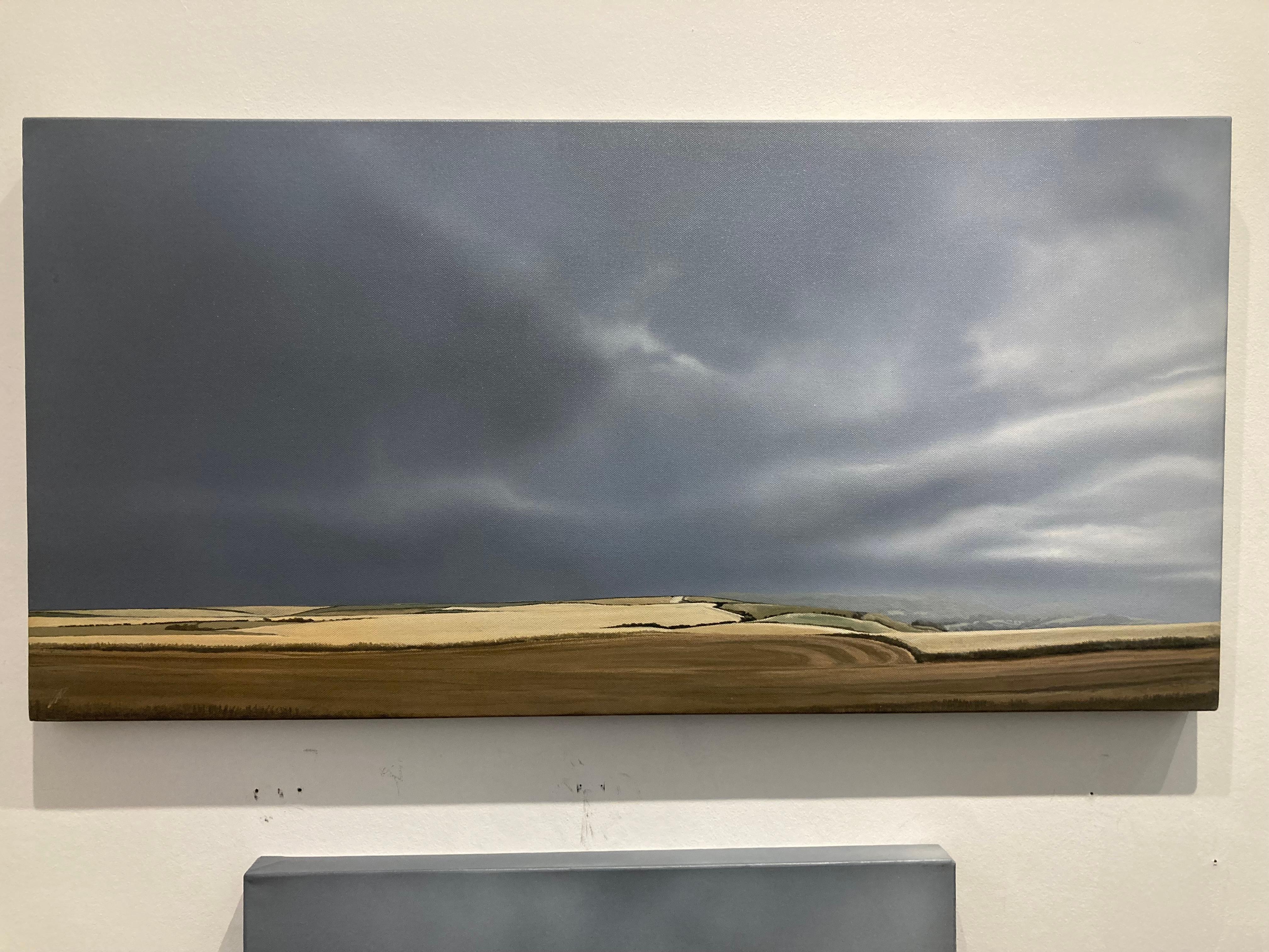 Paseo con tiempo cambiante - pintura acrílica contemporánea de paisaje playero junto al mar - Painting Contemporáneo de Terry Watts