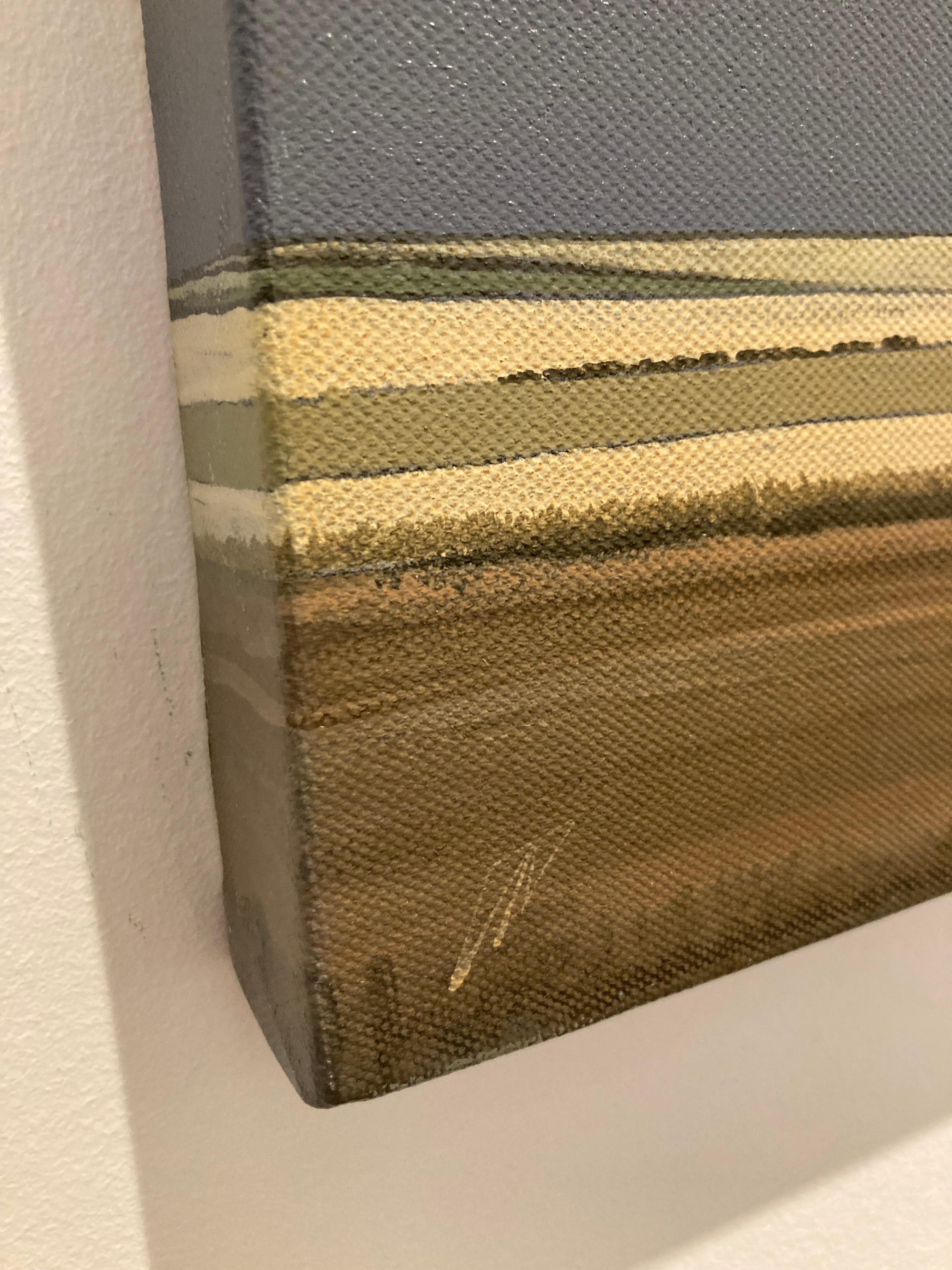 Paseo con tiempo cambiante - pintura acrílica contemporánea de paisaje playero junto al mar en venta 2