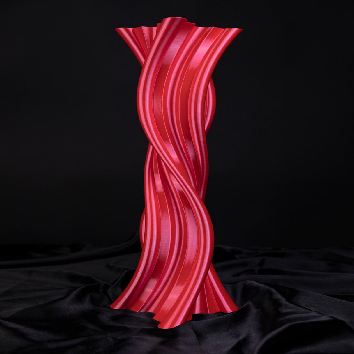 Post-Modern Tersicore, Red Contemporary Sustainable Vase-Sculpture