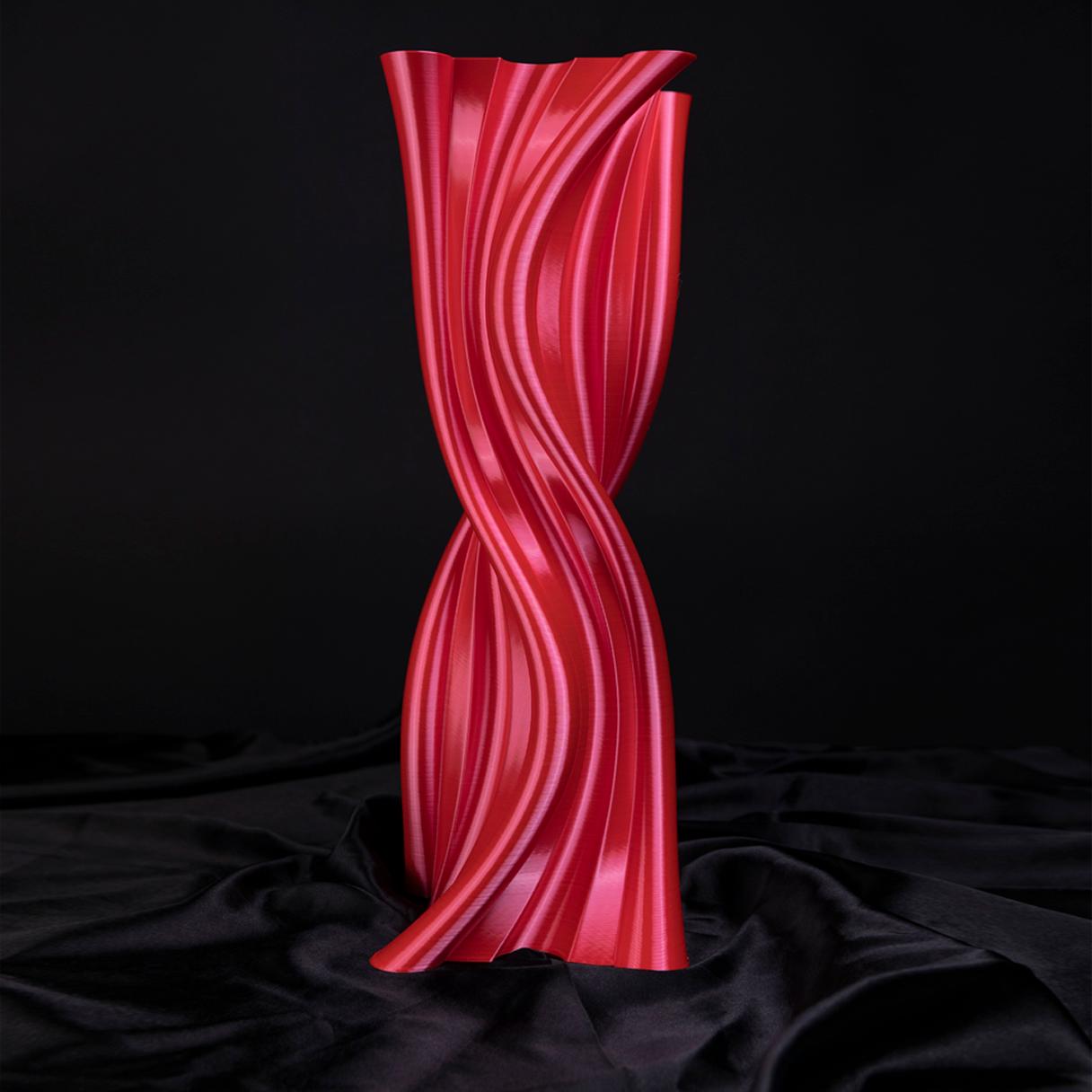Italian Tersicore, Red Contemporary Sustainable Vase-Sculpture