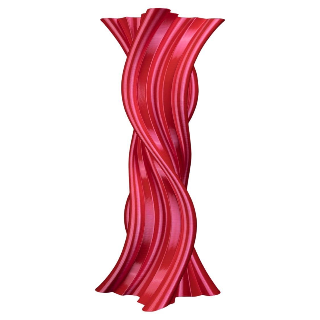 Tersicore, vase-sculpture rouge contemporain durable