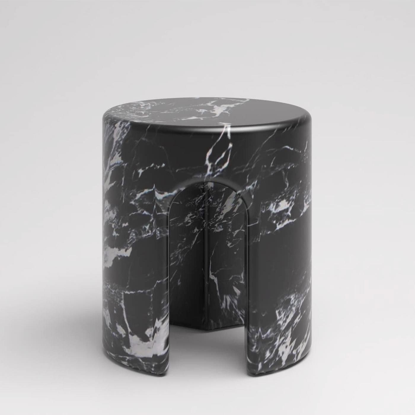 French Tertio Back Marble Stool For Sale