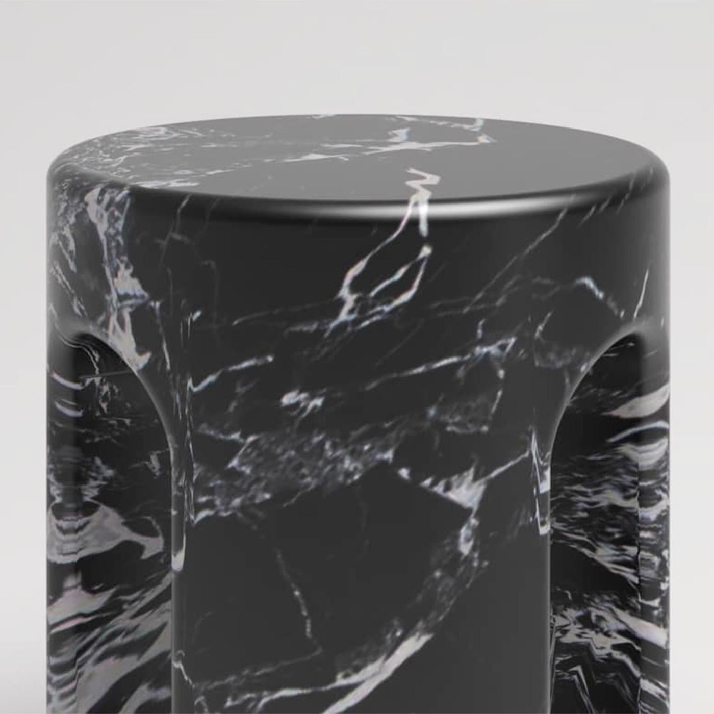 Tertio Back Marble Stool In New Condition For Sale In Paris, FR