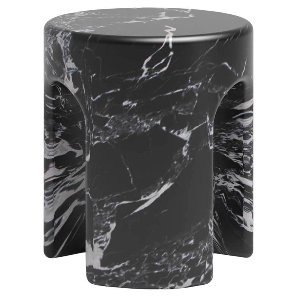 Tertio Back Marble Stool