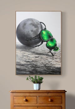 Paysage surréaliste à l'acrylique sur toile « Moontruck »