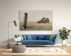 Acrylique sur toile - Paysage surréaliste "Weapons of Destruction oubliés"