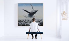 Peinture surréaliste à l'acrylique sur toile « Beyond the Breach »