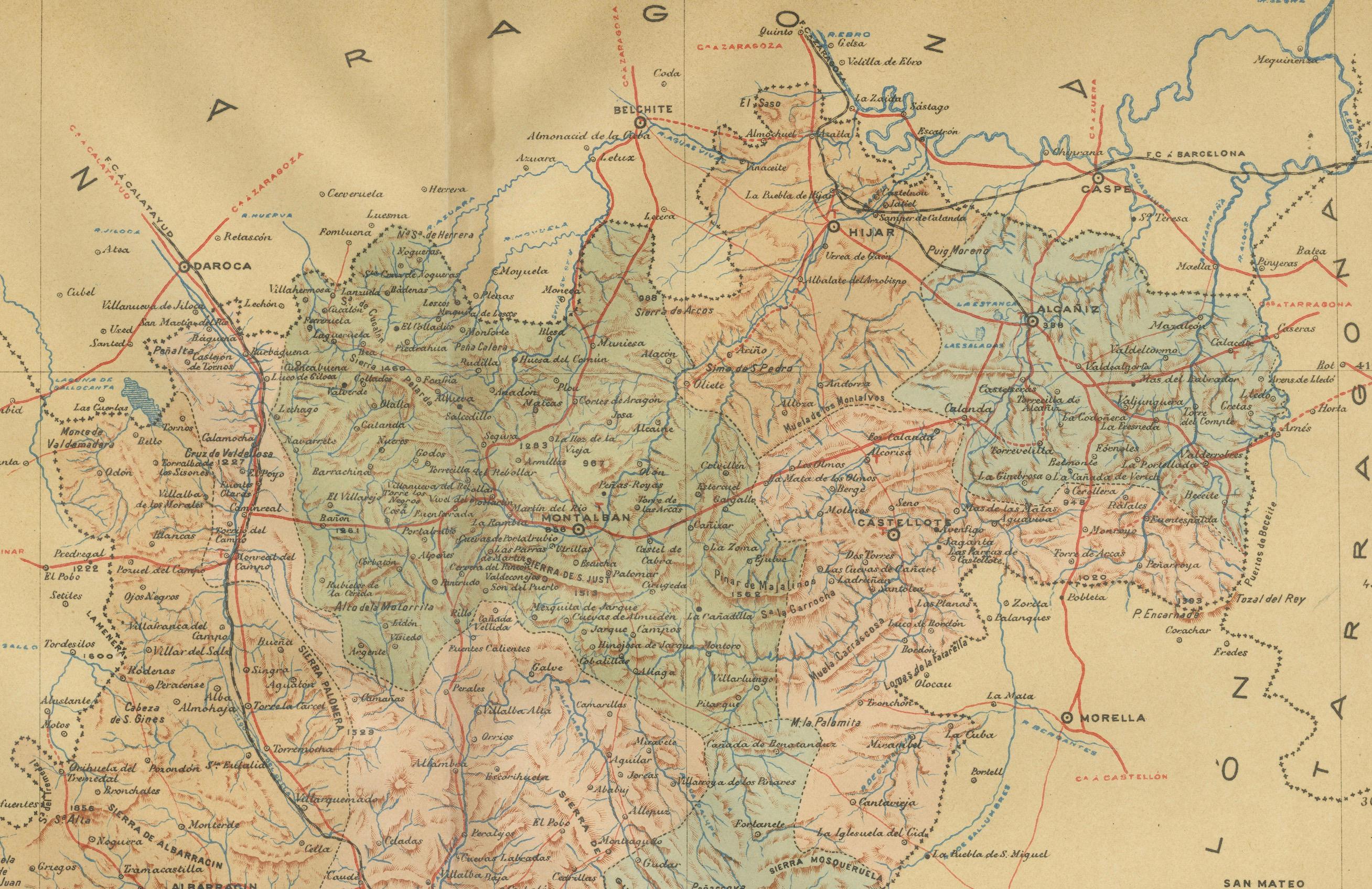 Teruel 1901: Eine cartografische Darstellung von Erbe und natürlicher Pracht in Spanien (Frühes 20. Jahrhundert) im Angebot
