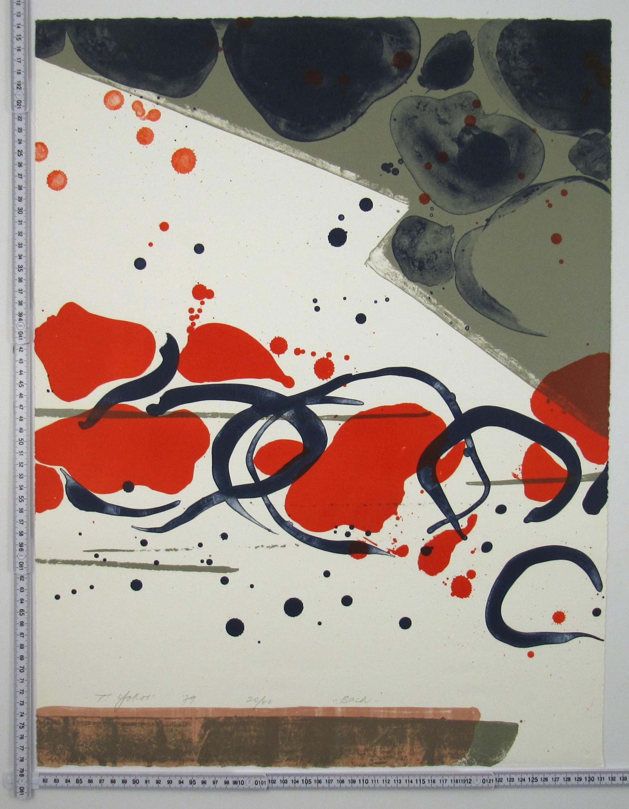 Teruko Yokoi ( Japan, 1924 - 2020 ) Johann S. Bach - 1979 - Colored Lithograph 3
