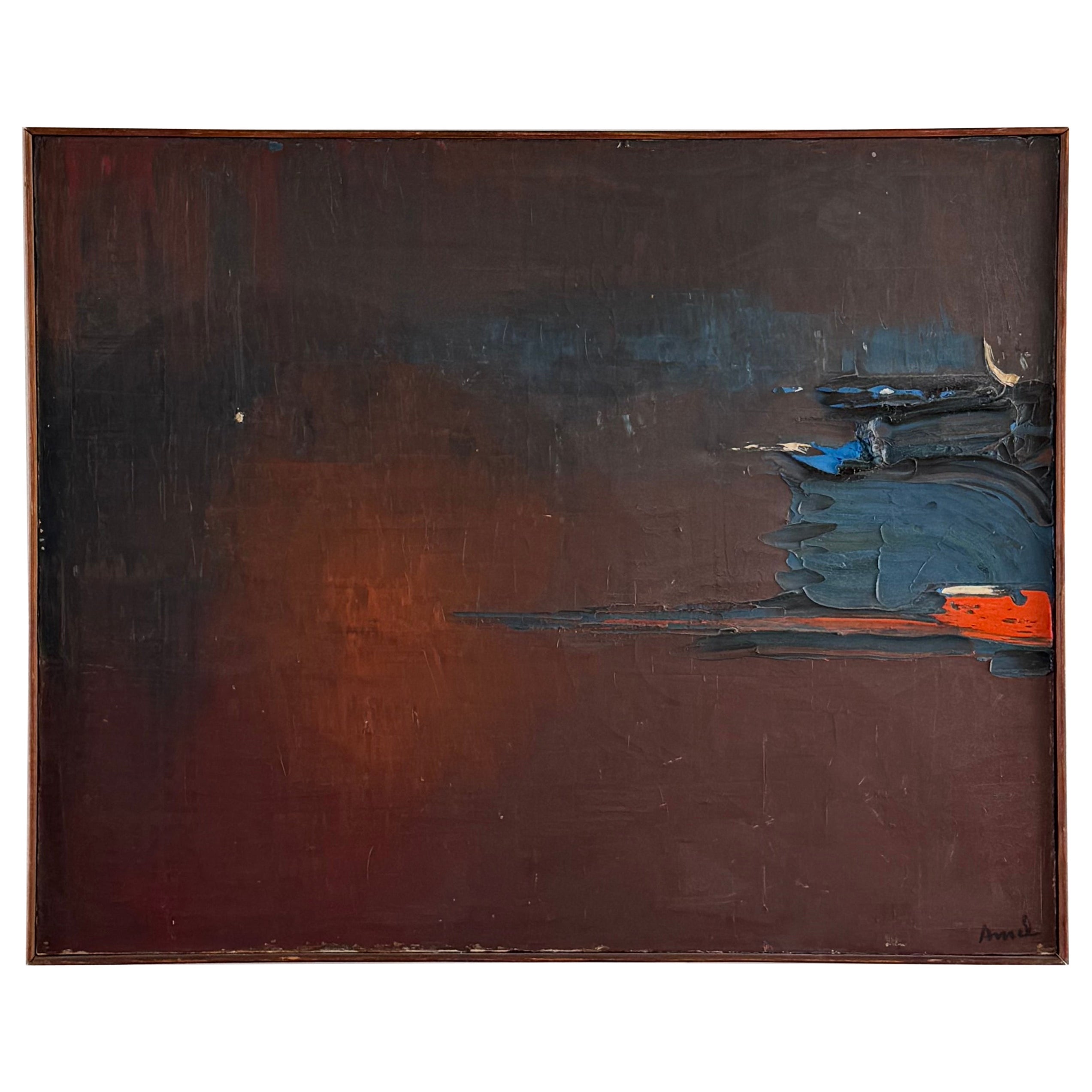 "Tes Yeux Mouillés", astrazione lirica olio su tela di François Arnal in vendita
