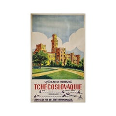 Affiche des années 30 pour les Chemins de fer d'État tchécoslovaques - Château de Hluboka