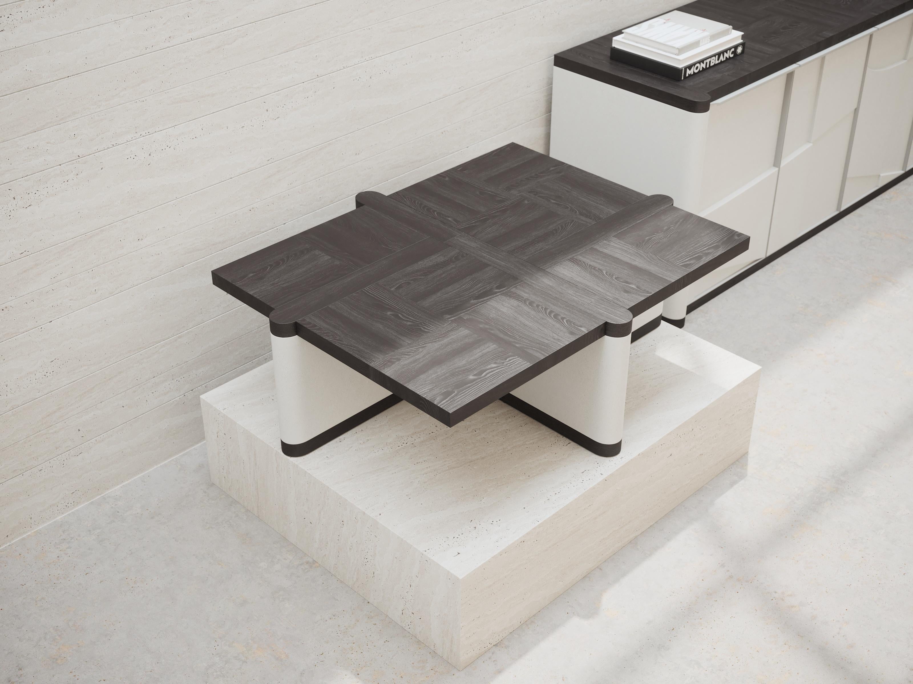 Teseo Occasional Table in Black Oak and Contrast White Legs by Ultramobili For Sale 1