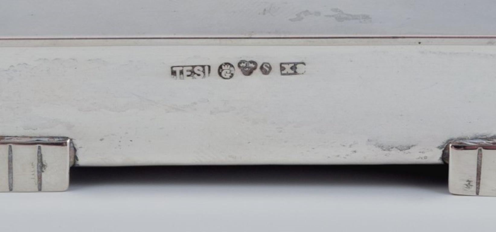 TESI, schwedischer Silberschmied, Art-déco-Schachtel mit Deckel aus Silber. 1948. im Zustand „Hervorragend“ im Angebot in Copenhagen, DK
