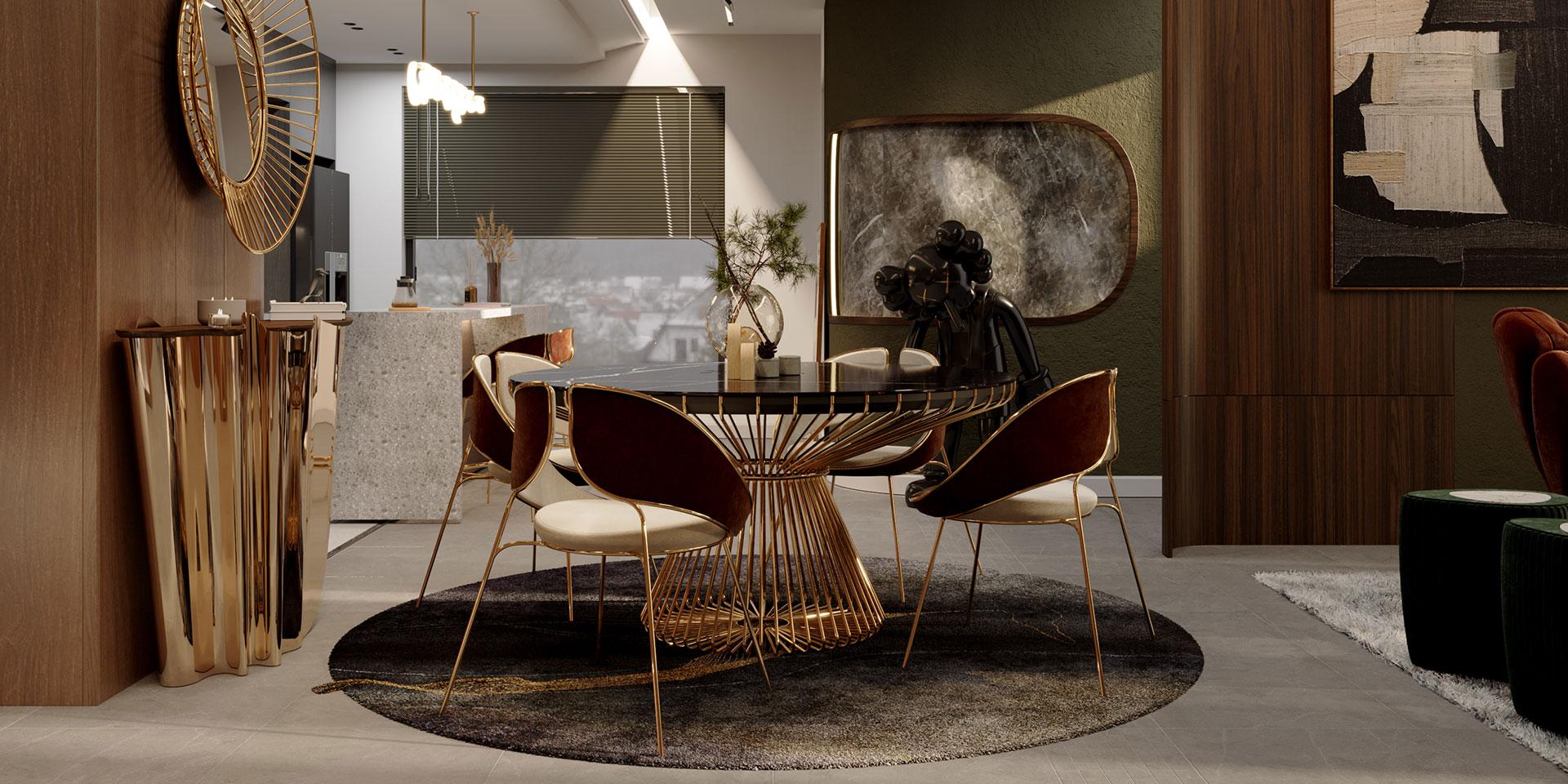 Contemporary Tesla Dining Table by Alma de Luce For Sale