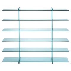 Teso 2757/6 - Tall Bookcase - Clear Tempered Glass by Renzo Piano, FontanaArte