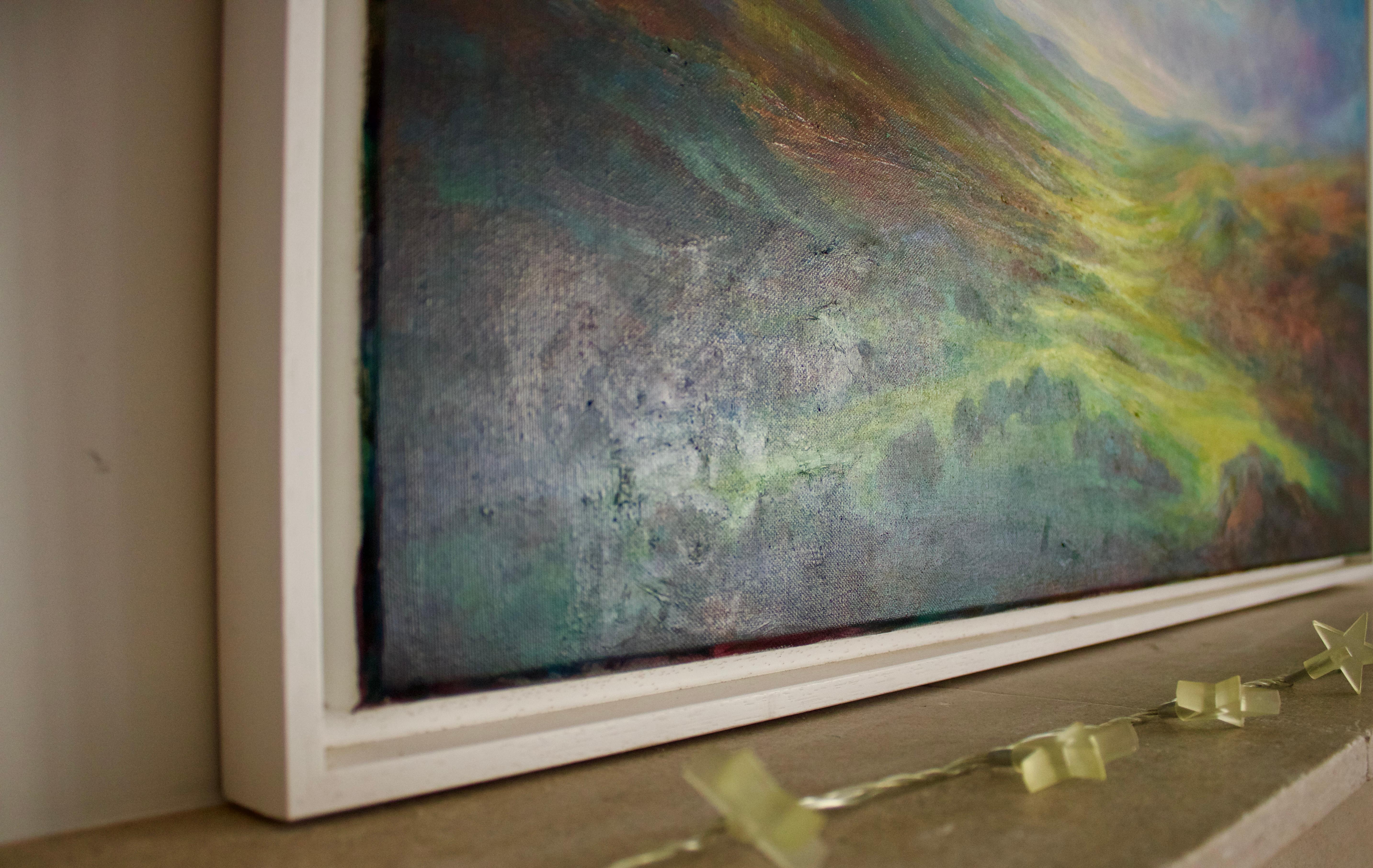 Sentiero effimero, Pittura originale, Paesaggio, Tramonto, Prato - Painting Contemporaneo di Tess Gartland-Jones 