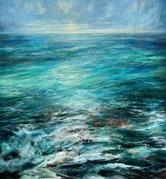 Ultramarine Glitter on the Sea, Original painting, Seascape, Ocean, Contemporary