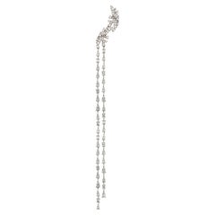 Tess Van Ghert  Boucle d'oreille Mono en or blanc 18K et diamants en cascade