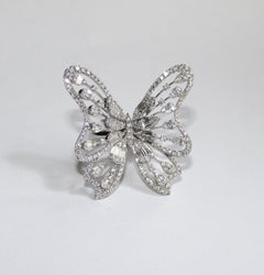 Tess Van Ghert Gold and Diamond Butterfly Cocktail ring transforms into pendant