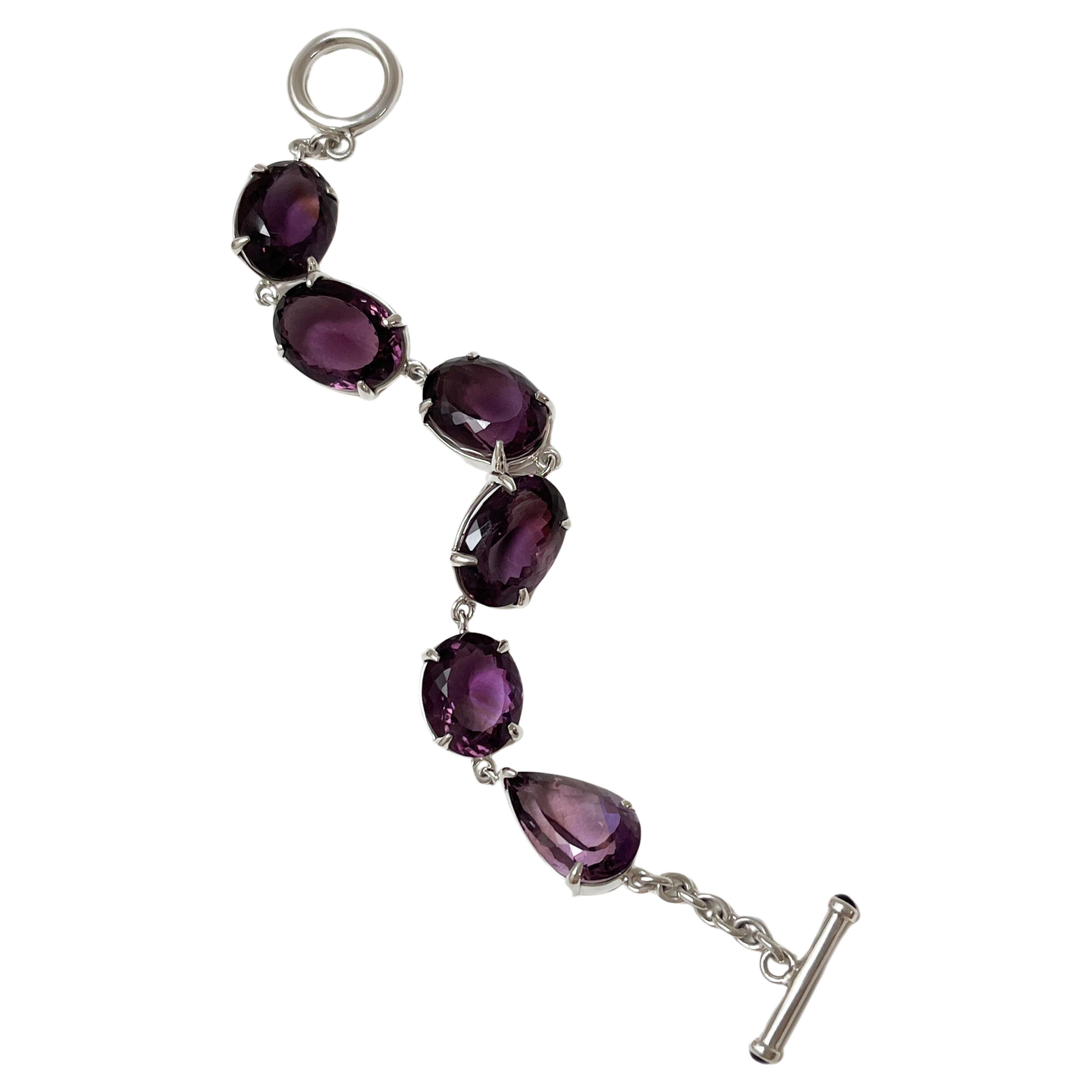 Bracciale Tessa in ametista e argento Argentium in vendita