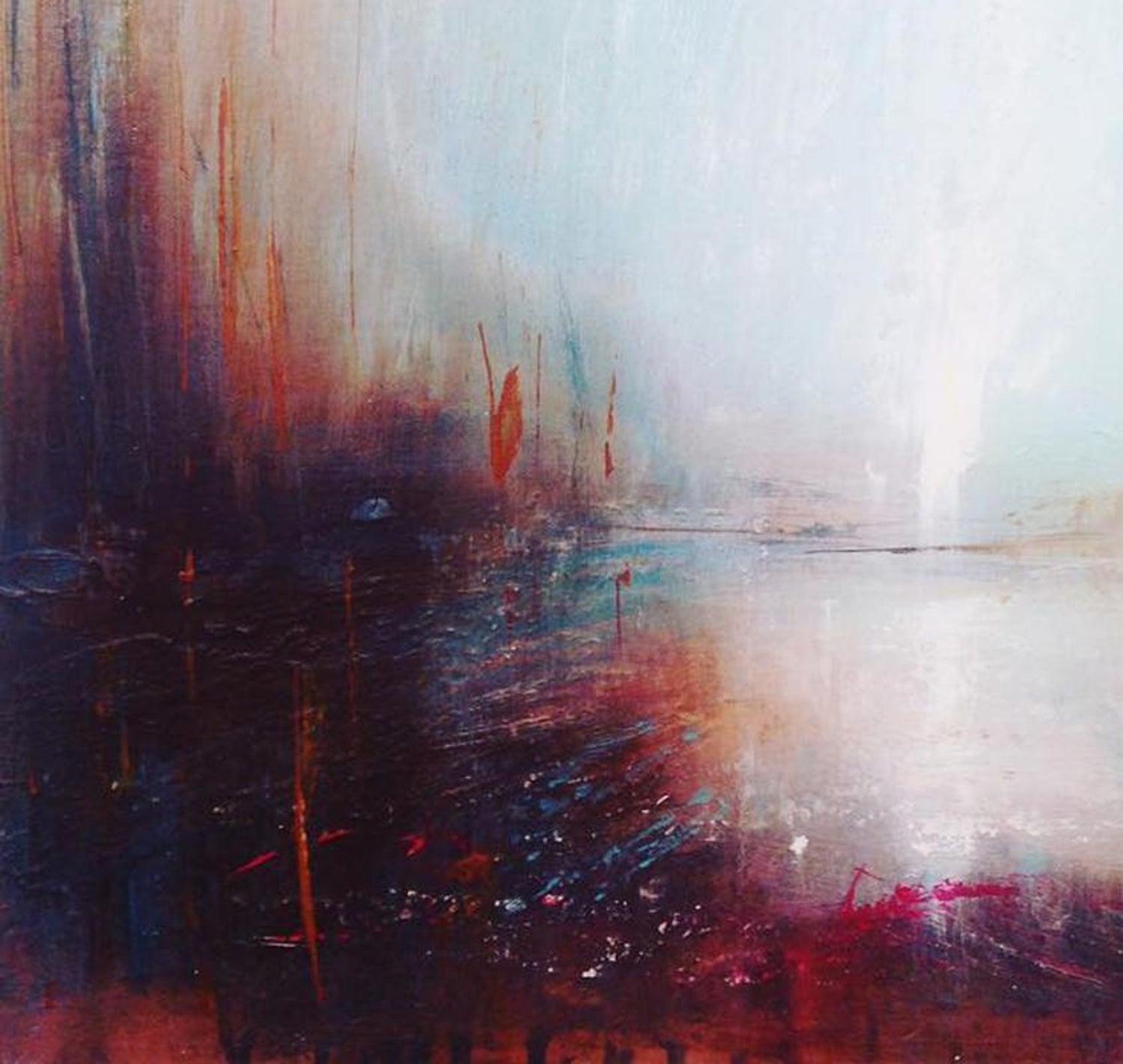 Tessa Houghton Shelter Original Oil Paint Canvas Board Seascape