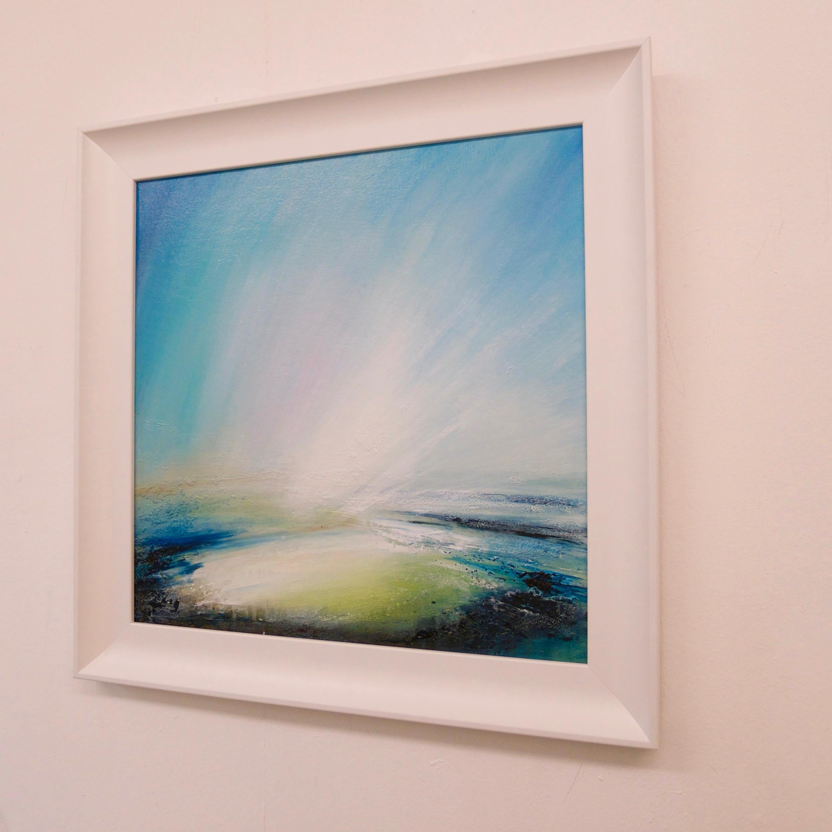 Vestige Original Oil paint on panel framed semi abstract movement fluid dynamic  - Painting by Tessa Houghton