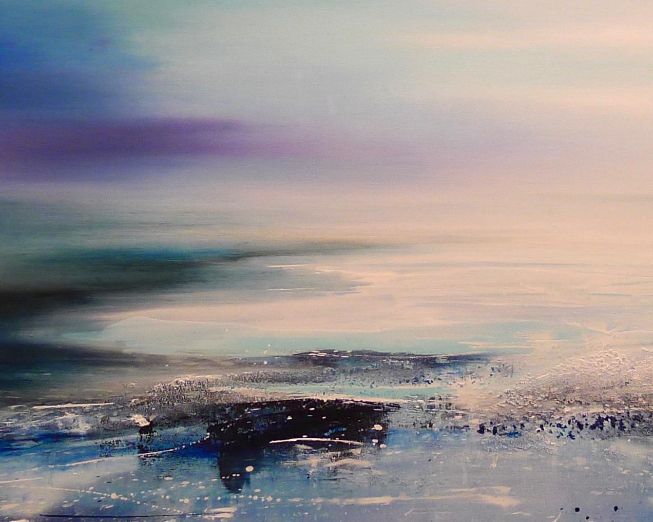 Zephyr Original Oil paint Canvas board Seascape Interiors Signed  - Contemporary Art by Tessa Houghton