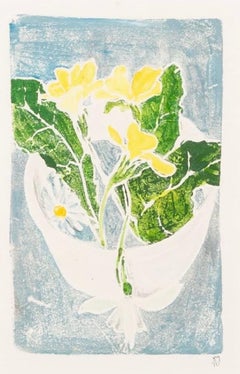 Untitled (Spring Flowers), 1989 - Styrofoam Still Life Print with Blue + White
