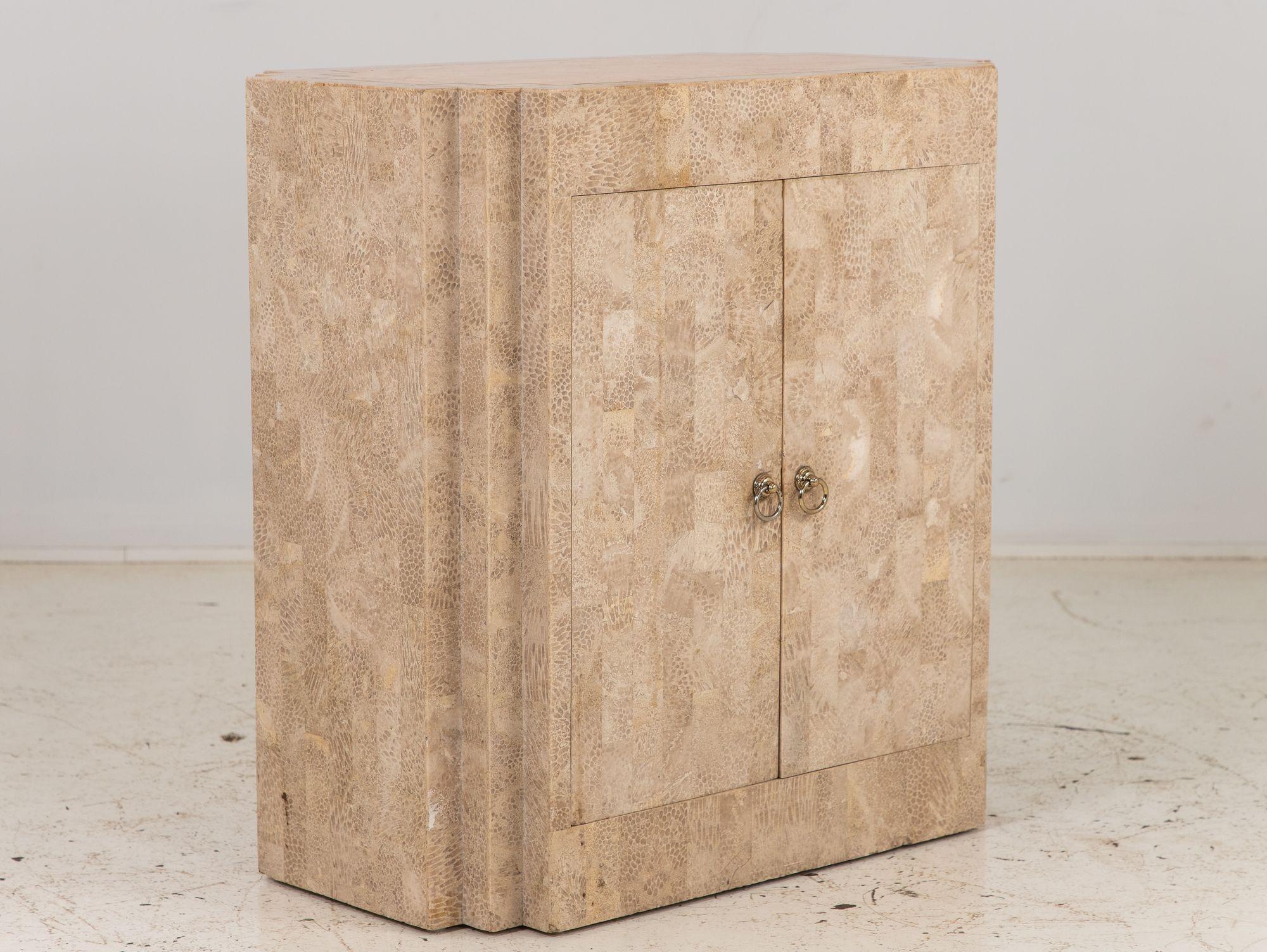 Tessalated Travertine Cabinet, Late 20th C For Sale 1