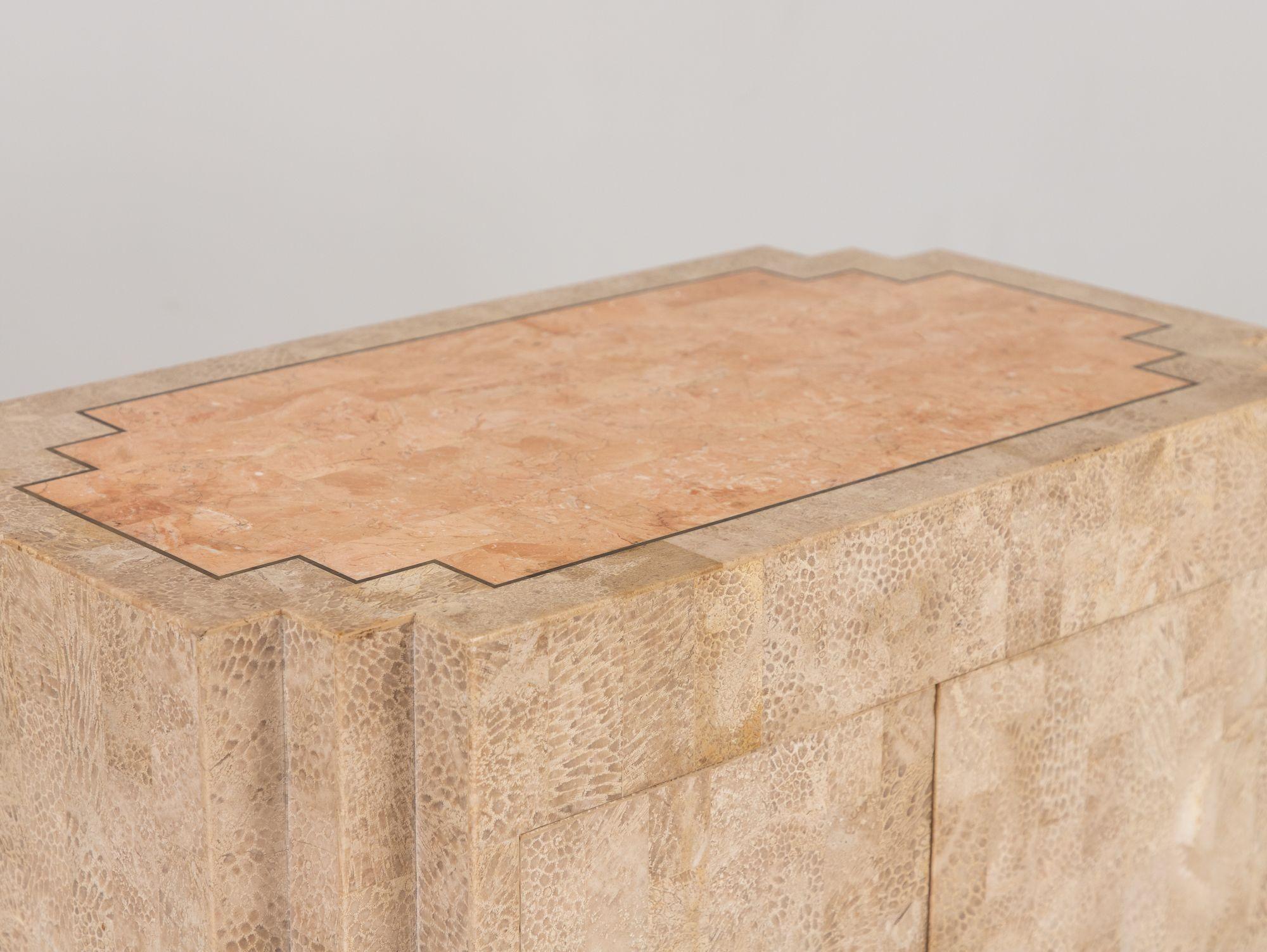20th Century Tessalated Travertine Cabinet, Late 20th C For Sale