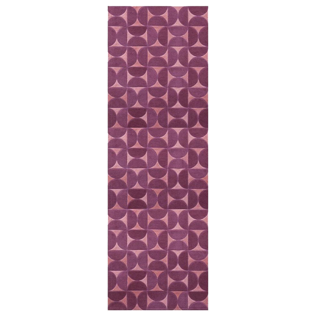 Tapis de couloir Horizon personnalisable rose « Tessalating Nostalgic » en taille moyenne