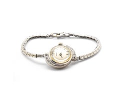 Tessco Ladies White Gold Diamond manual wind Wristwatch