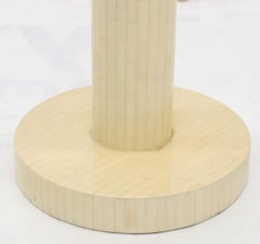 Tesselated Bone Cylinder Shape Floor Lamp