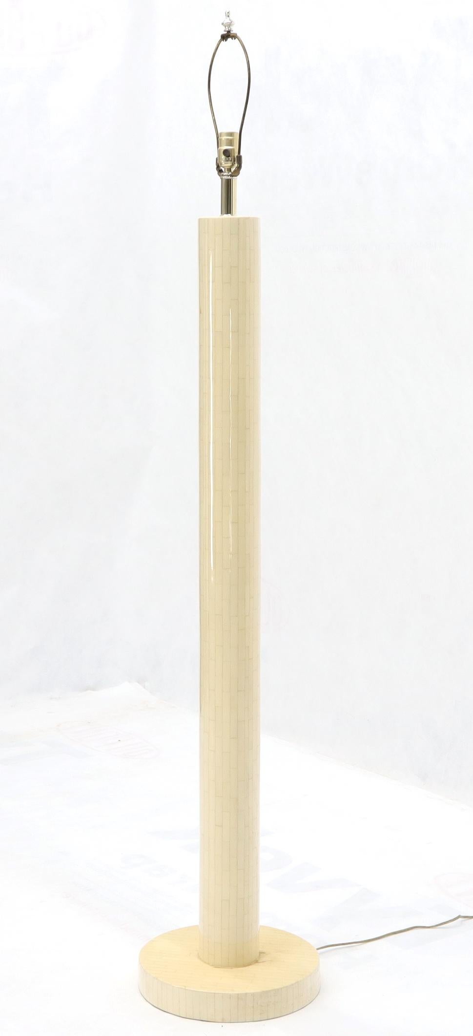 Unknown Tesselated Bone Cylinder Shape Floor Lamp For Sale