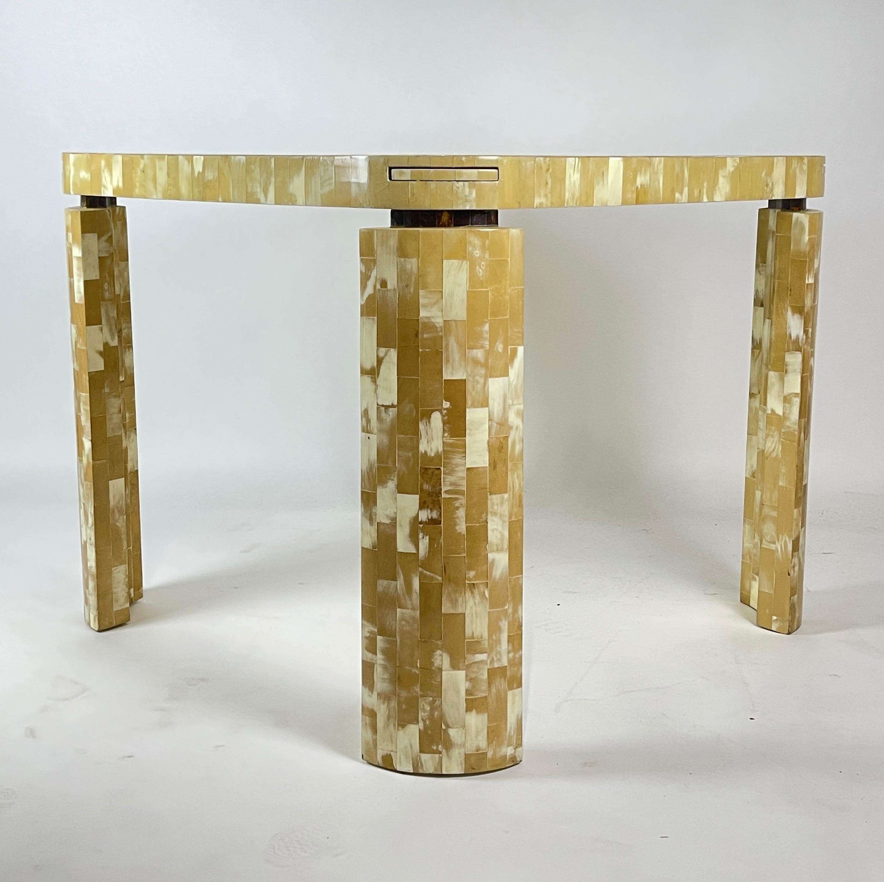 Tesselated Bone Square Game Table by Enrique Garcel Patchwork, Bogota, Columbia 6