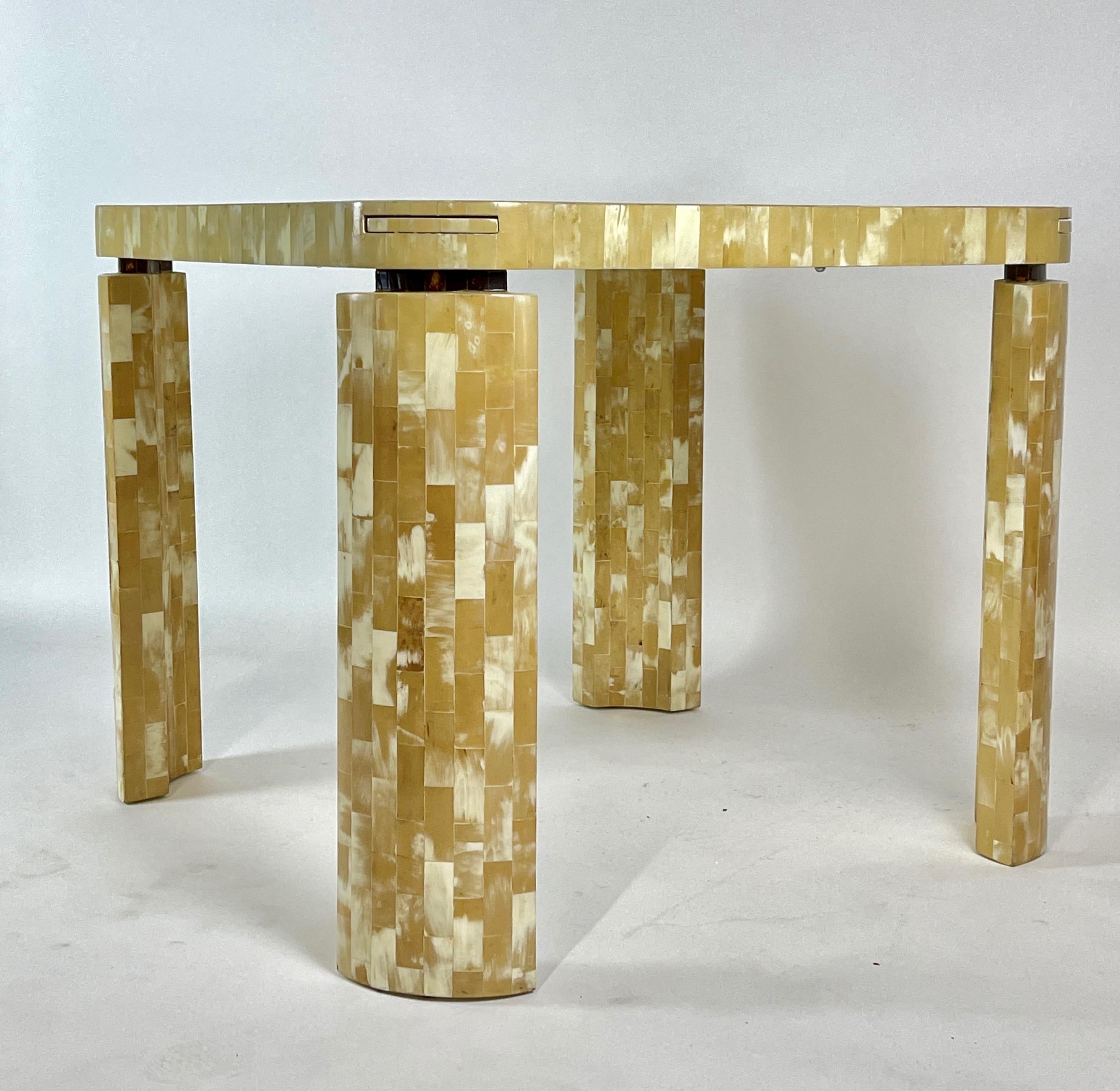 Tesselated Bone Square Game Table by Enrique Garcel Patchwork, Bogota, Columbia 7