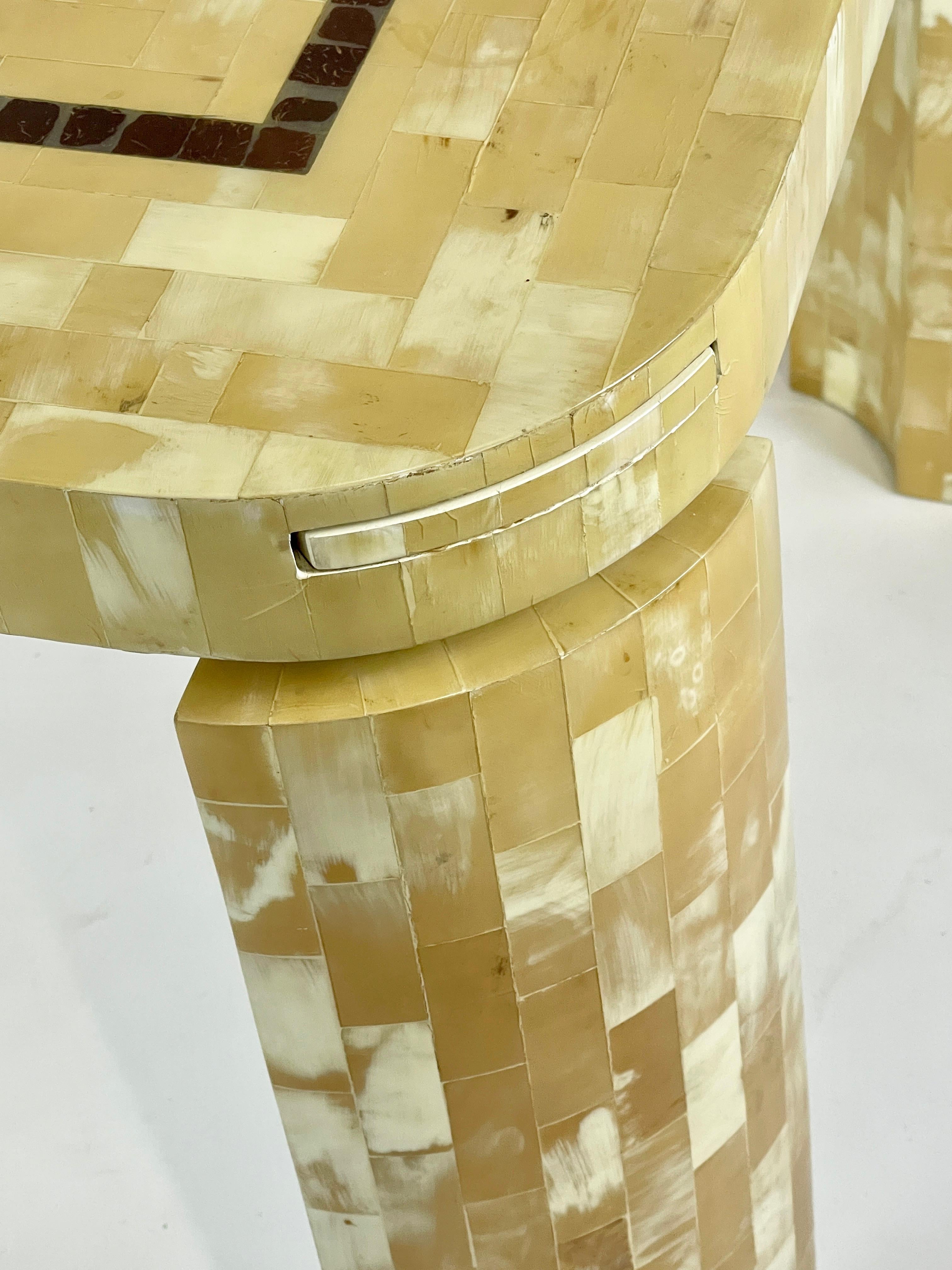Tesselated Bone Square Game Table by Enrique Garcel Patchwork, Bogota, Columbia 8