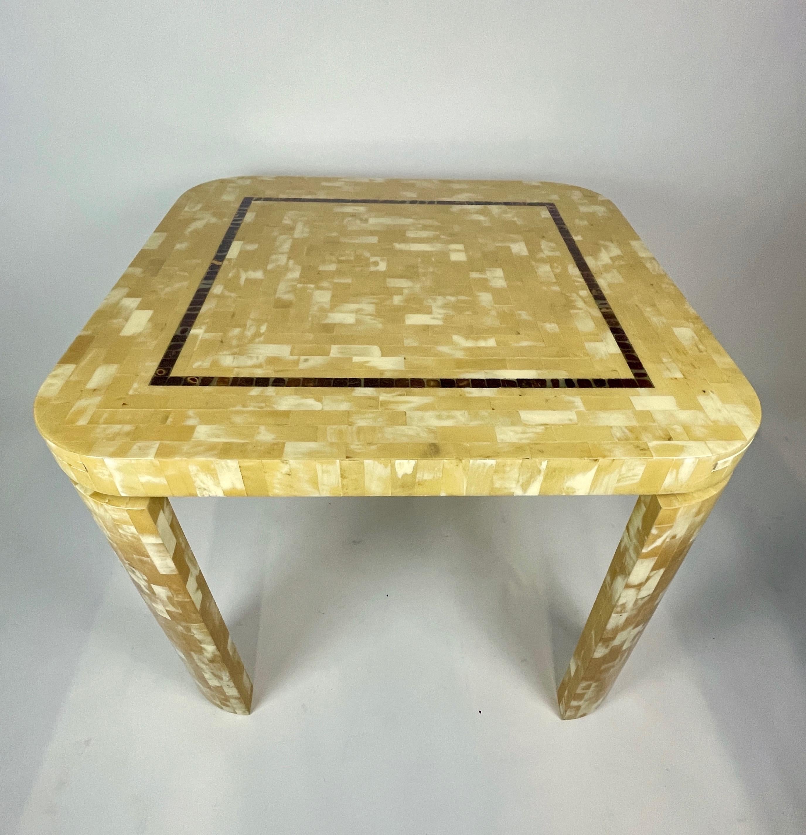 Tesselated Bone Square Game Table by Enrique Garcel Patchwork, Bogota, Columbia 10