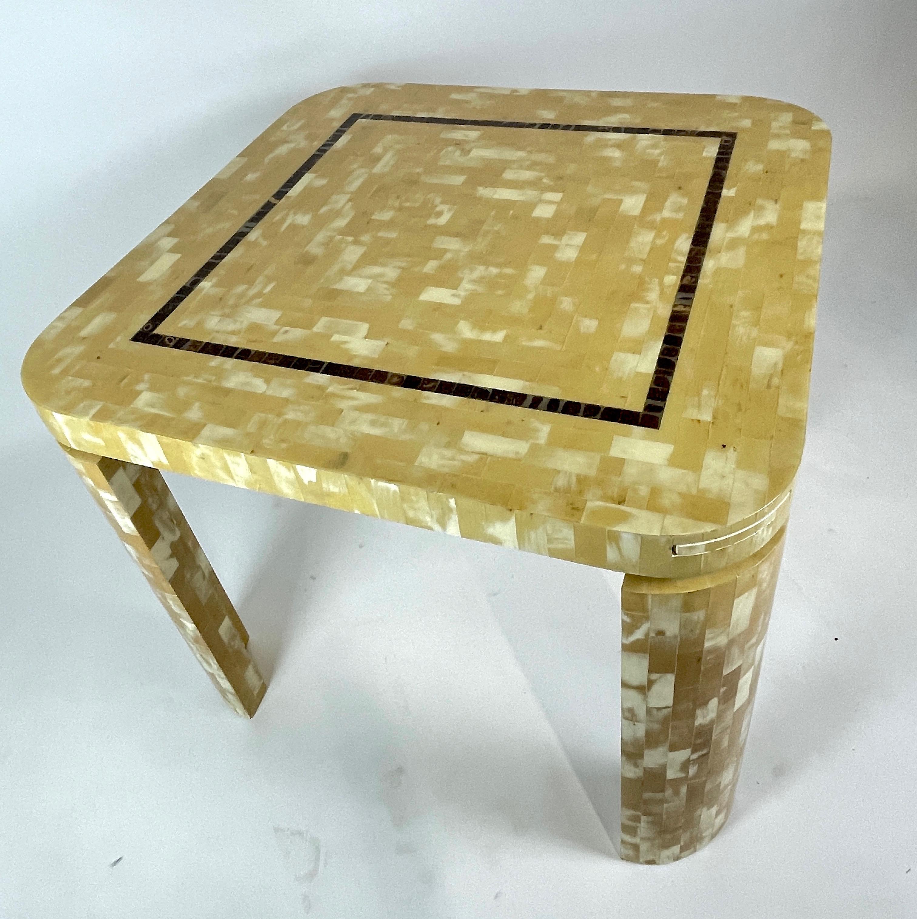 Tesselated Bone Square Game Table by Enrique Garcel Patchwork, Bogota, Columbia 3