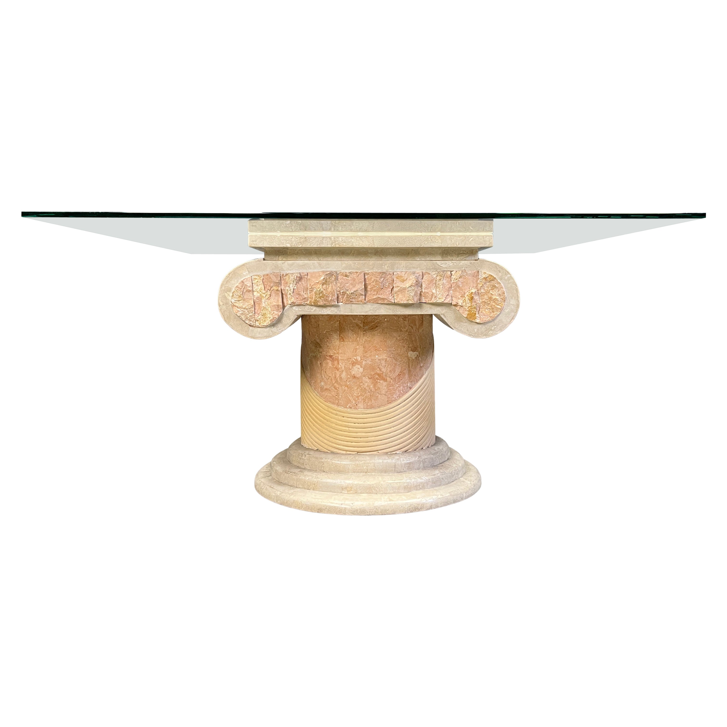 Mesa de centro con columna teselada de Maitland Smith, década de 1970 en venta