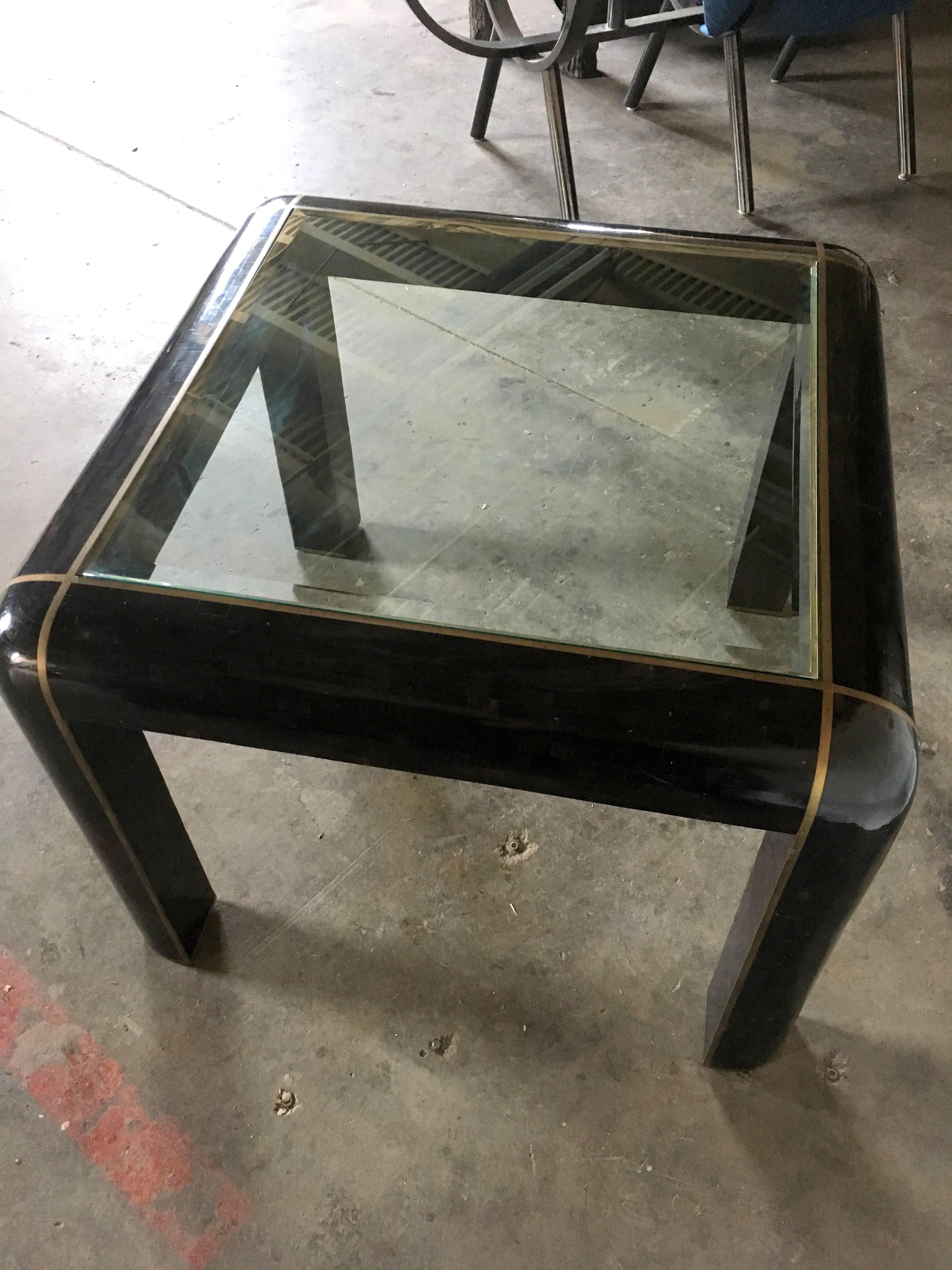 Late 20th Century Tesselated Horn Game Table or Small Dining Table by Maitland Smith